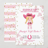 Rodeo blonde cowgirl birthday Invitation