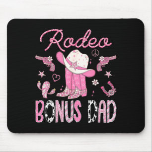 Rodeo Bonus Dad 1st Birthday Pink Boots Disco Mouse Mat