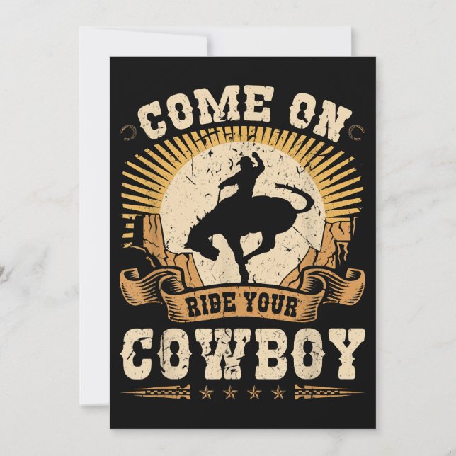 Rodeo Bronc Riding Ride Your Cowboy Bucking Horse  Invitation (Front)