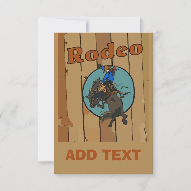 Rodeo Bucking Horse Card (Front)