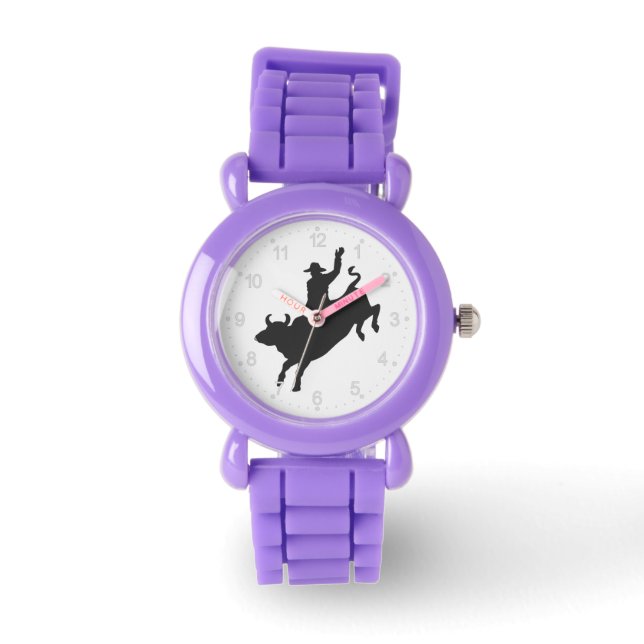 Rodeo Bull Ride silhouette Watch (Front)