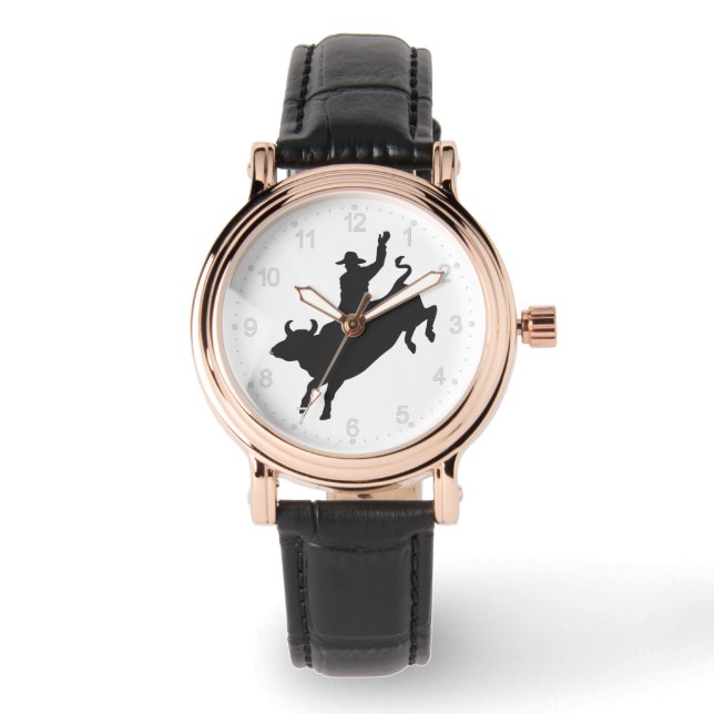 Rodeo Bull Ride silhouette Watch (Front)