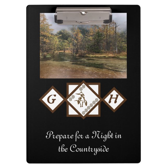 Rodeo Bull Rider and Longhorn Monogram Photo Clipboard (Front)