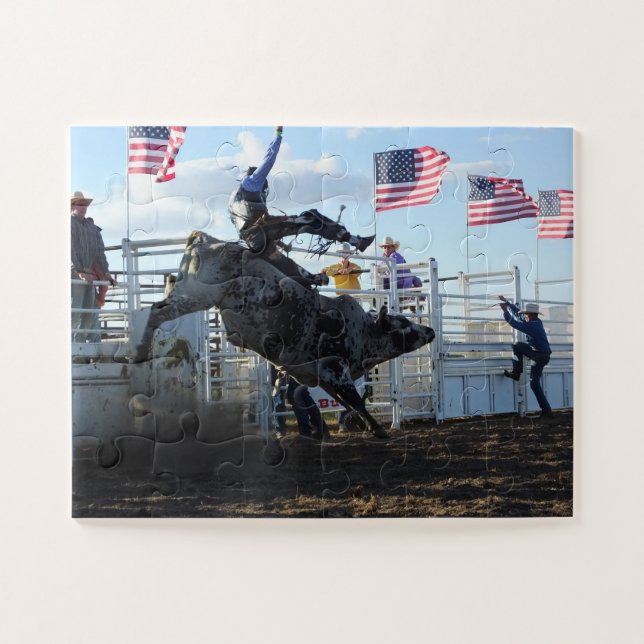 Rodeo Bull Rider Jigsaw Puzzle (Horizontal)