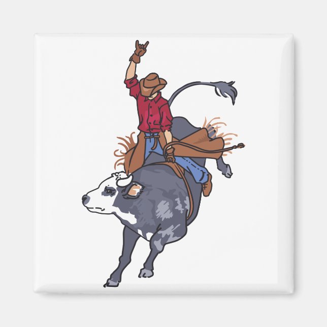 Rodeo Bull Rider Magnet (Front)