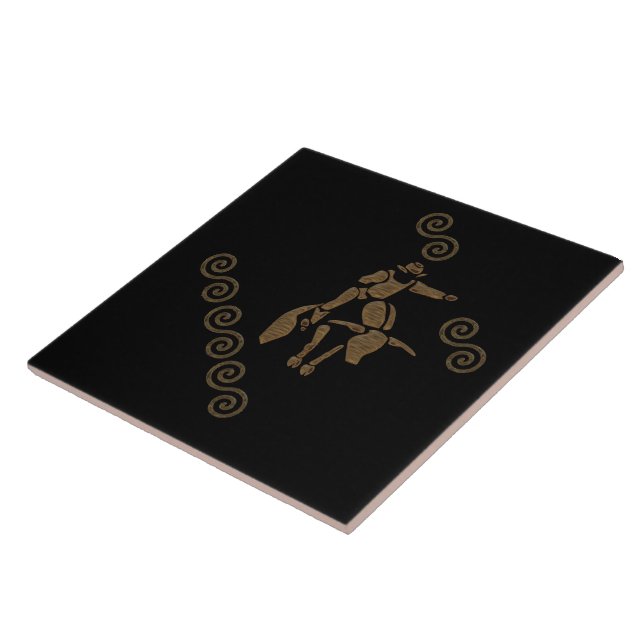Rodeo Bull Rider on a Longhorn Tile (Side)