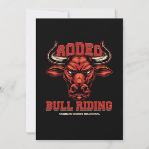 Rodeo Bull Riding Cowboy Western Country Gift Invitation