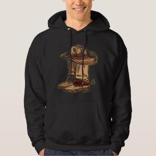 Rodeo Bull Riding Hat Line Dance Boots Cowboy Hoodie