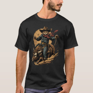 Rodeo Bull Riding Mens, Womens & Kids Cat Bull Rid T-Shirt