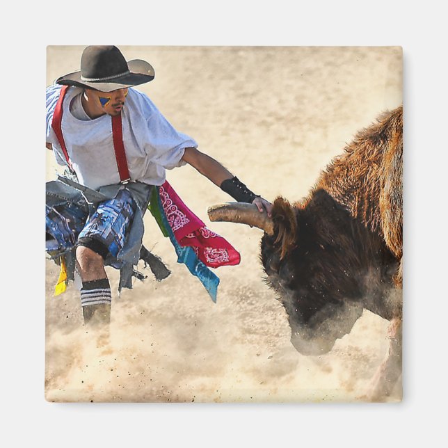 Rodeo Bullfighter Magnet (Front)