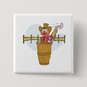 Rodeo Clown 15 Cm Square Badge