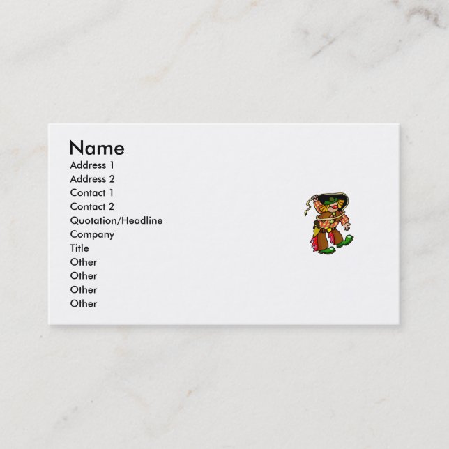 Rodeo Clown Business Card (Front)