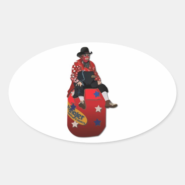 Rodeo Clowns Oval Sticker (Front)