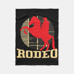 Rodeo Country Cowboys Horse Horseback Riding Vinta Fleece Blanket