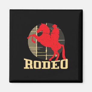 Rodeo Country Cowboys Horse Horseback Riding Vinta Magnet