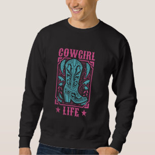 Rodeo Country Western Horse Lover Cowboy Boots Cow Sweatshirt