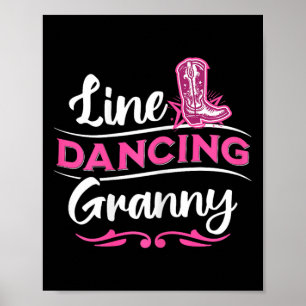 Rodeo Country Western Pink Cowboy Boots Line Danci Poster
