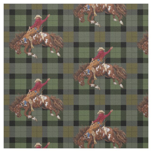 Rodeo Cowboy-Bronco Busting Western Fabric (Swatch)