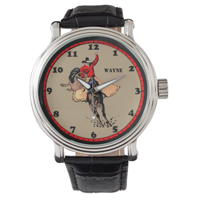 Rodeo Cowboy Bull Rider Custom eWatch Watch (Front)
