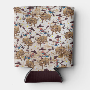 Rodeo Cowboy Bull Riding Country Western Can Cooler