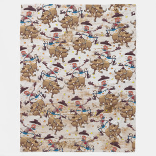 Rodeo Cowboy Bull Riding Country Western Fleece Blanket