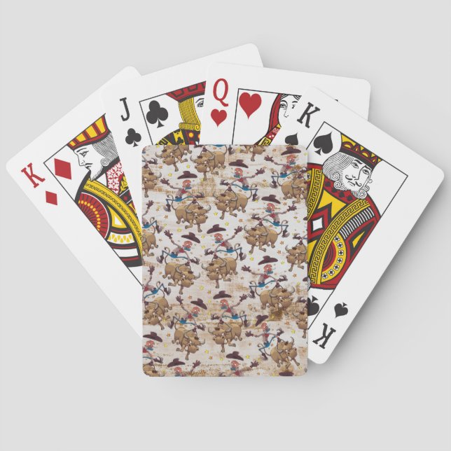 Rodeo Cowboy Bull Riding Country Western Playing Cards (Back)