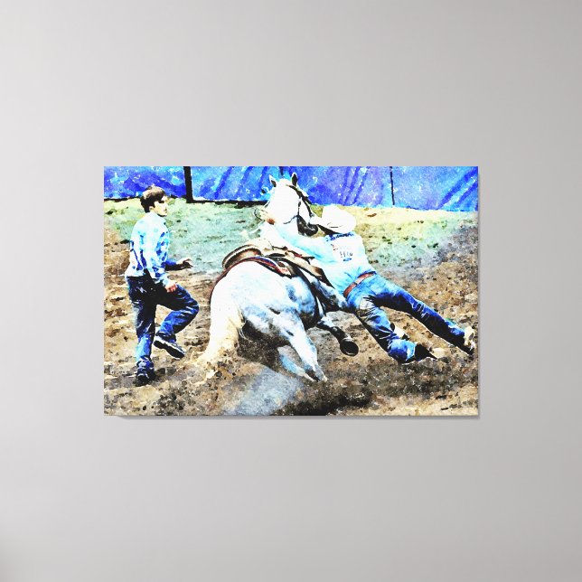 *~* Rodeo Cowboy Horse AR22  WesternVintage  Canvas Print (Front)
