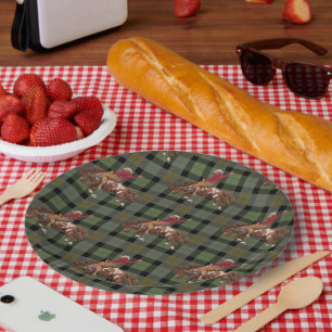 Rodeo Cowboy on Bucking Bronco Paper Plate