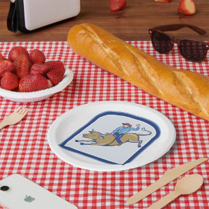 Rodeo Cowboy Paper Plate