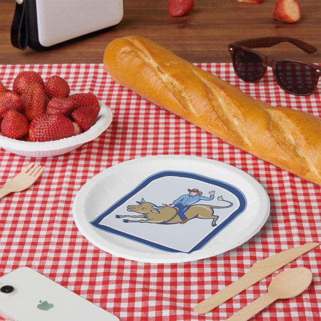 Rodeo Cowboy Paper Plate (Creator Uploaded)