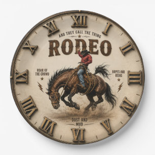 Rodeo Cowboy Rustic Western Horse Paper Plate