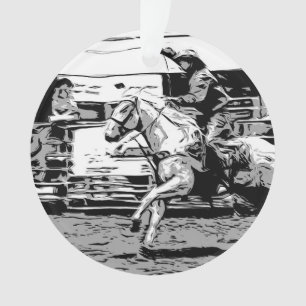 Rodeo Cowboy  - Steer Roping Event Ornament