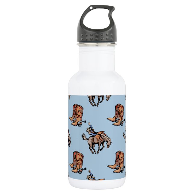 Rodeo Cowboy, Western Boots, Horse, Country 532 Ml Water Bottle (Front)