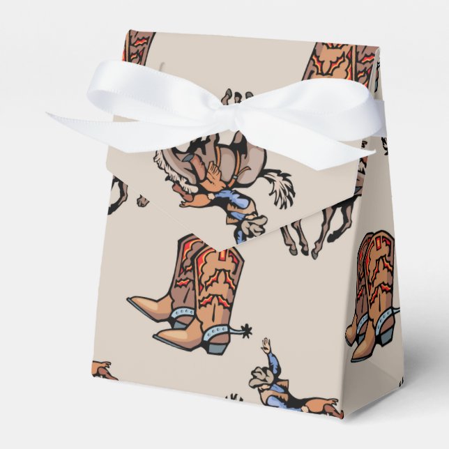 Rodeo Cowboy, Western Boots, Horse, Country Favour Box (Front Side)