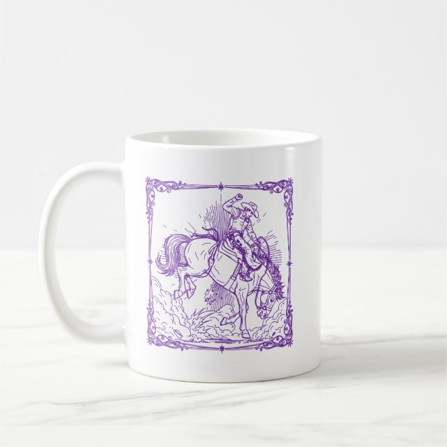 Rodeo Cowboy Western Riding Coffee Mug (Left)