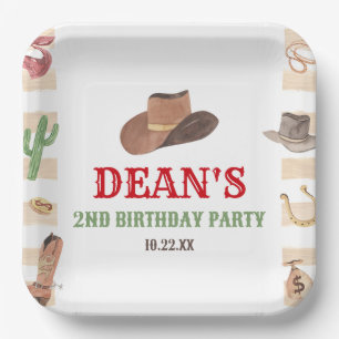 Rodeo Cowboy Western Wild West Birthday Party Paper Plate