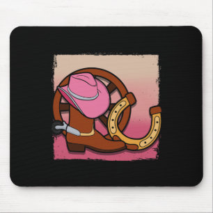 Rodeo Cowgirl Barrel Racing Roping Horseback Ridin Mouse Mat