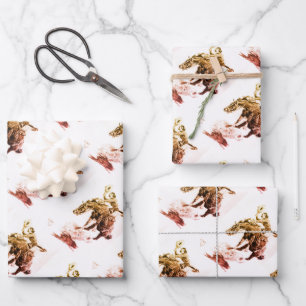 Rodeo Cowgirl (by C.M. Russell) Wrapping Paper Sheet
