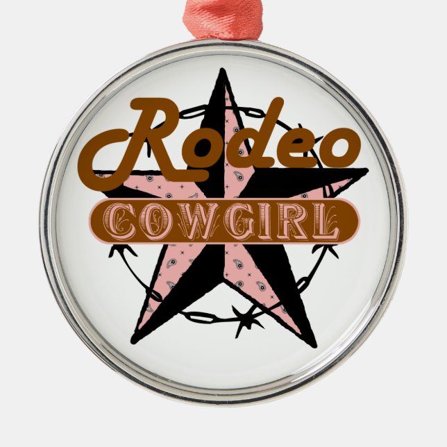 Rodeo Cowgirl Christmas Ornament (Front)