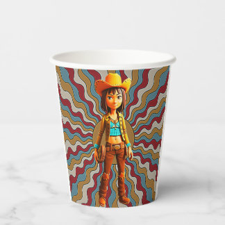 rodeo+cowgirl+girl paper cups
