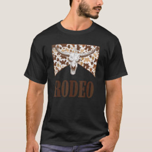 Rodeo Cowgirl Leopard Bull Skull Western Life Coun T-Shirt