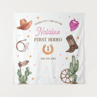 Rodeo Cowgirl western Birthday Party Tapestry