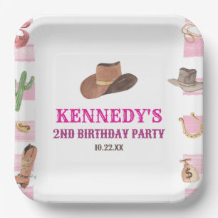 Rodeo Cowgirl Western Wild West Birthday Party Paper Plate