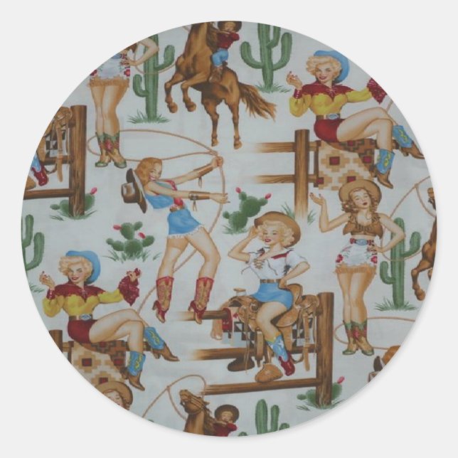 Rodeo Cowgirls White Stickers (Front)