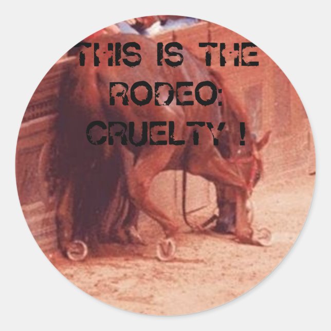 Rodeo Cruelty Classic Round Sticker (Front)