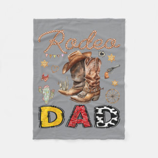 Rodeo Dad Western Cowboy Funny Birthday Boy Party Fleece Blanket