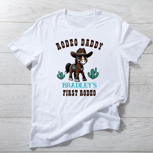 Rodeo daddy cowboy horse birthday party matching T-Shirt