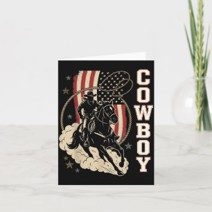 Rodeo Daddy Cowboy Patriotic American Western Flag Card