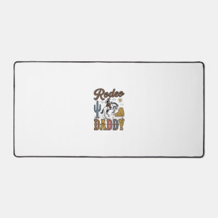 Rodeo Daddy Vintage Western Cowboy Shirt Design_1 Desk Mat