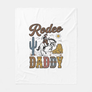 Rodeo Daddy Vintage Western Cowboy Shirt Design_1 Fleece Blanket
